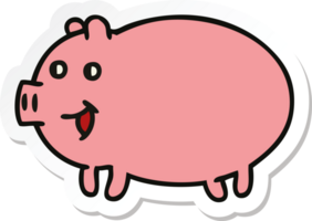 sticker of a cute cartoon pig png