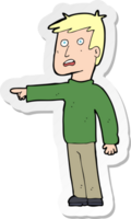 sticker of a cartoon pointing man png