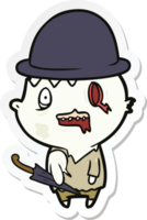 sticker of a cartoon business zombie png