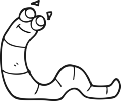 black and white cartoon worm png