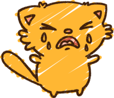 desenho de giz de gato chorando png