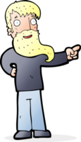 cartoon man met baard wijzend png