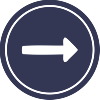 Kreisförmiges Symbol mit zeigendem Pfeil png