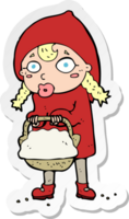 sticker of a little red riding hood cartoon png