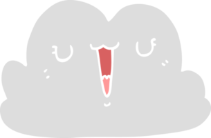 nuage de dessin animé mignon style couleur plat png