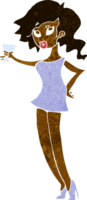 cartoon woman at party png