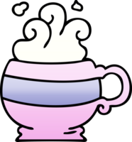 quirky gradient shaded cartoon hot drink png