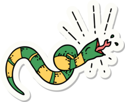 sticker of tattoo style hissing snake png