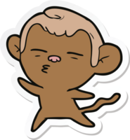 sticker of a cartoon suspicious monkey png