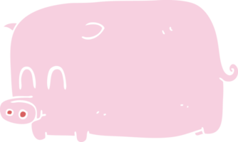 illustration en couleur plate d'un cochon de dessin animé png