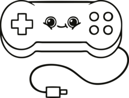 line drawing cartoon game controller png