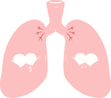 pulmones de dibujos animados de estilo de color plano png