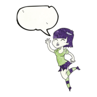 speech bubble textured cartoon vampire girl png