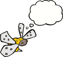 abelha de desenho animado com balão de pensamento png