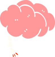 cerveau de dessin animé illustration couleur plate png