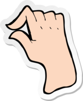 sticker of a cartoon pinching hand symbol png