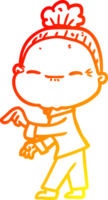 desenho de linha de gradiente quente desenho animado pacífica velha png