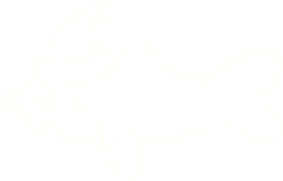 dibujo de tiza de pescado festivo png