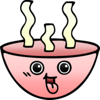 Farbverlauf schattierte Cartoon-Schüssel mit heißer Suppe png