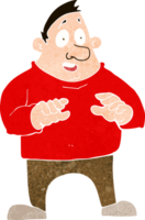 cartoon excited overweight man png