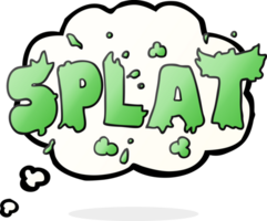 gedachte bubbel tekenfilm splat png