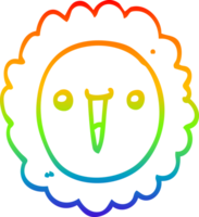 regenbooggradiënt lijntekening cartoon zonnebloem png