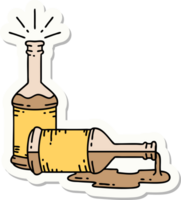 sticker of tattoo style beer bottles png