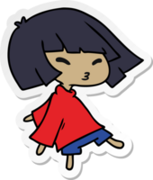 sticker cartoon of a cute kawaii girl png