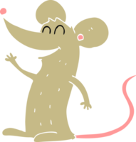 flat color illustration of a cartoon mouse png