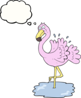 gedachte bubbel tekenfilm flamingo png