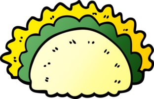 desenho animado doodle taco saudável png