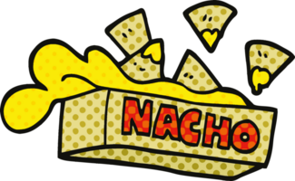 boîte à nachos de dessin animé de style bande dessinée png