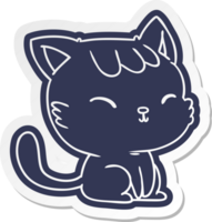 cartoon sticker of cute kawaii cat png
