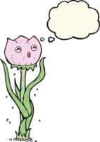 cartoon flower with thought bubble png