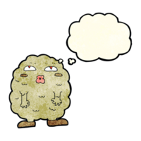 funny cartoon monster with thought bubble png