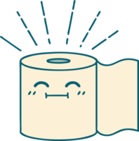 traditional tattoo style toilet paper character png