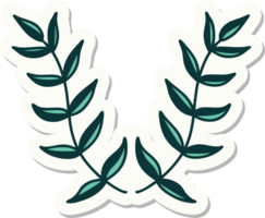 tattoo style sticker of laurel png