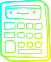 cold gradient line drawing cartoon calculator png