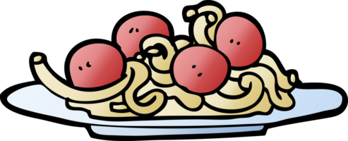 png gradient illustration cartoon spaghetti and meatballs