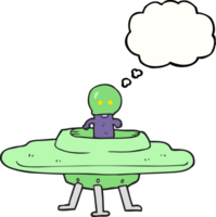 drawn thought bubble cartoon flying saucer png