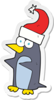 pegatina de un pingüino navideño de dibujos animados png