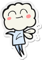 pegatina de un imp de cabeza de nube lindo de dibujos animados png