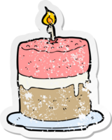 distressed sticker of a cartoon cake png