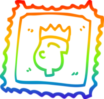 arco iris degradado línea dibujo de un caja de cartón sello png