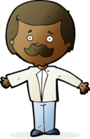 cartoon mustache man with open arms png