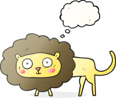 tiré pensée bulle dessin animé Lion png