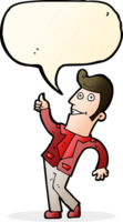 cartoon man giving thumbs up sign with speech bubble png