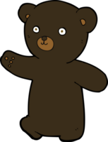 cartoon black bear cub png