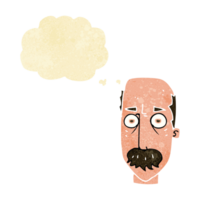 tecknad serie man med mustasch med trodde bubbla png
