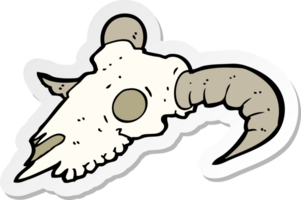 sticker of a cartoon ram skull png